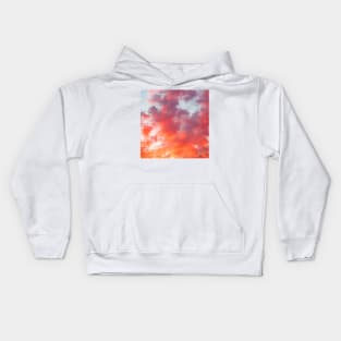 Pink Orange Purple Cotton Candy Clouds at Sunset Kids Hoodie